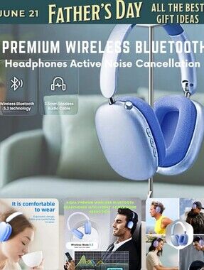 Premium Wireless Bluetooth Headphones Active Noise Cancellation Apple Android